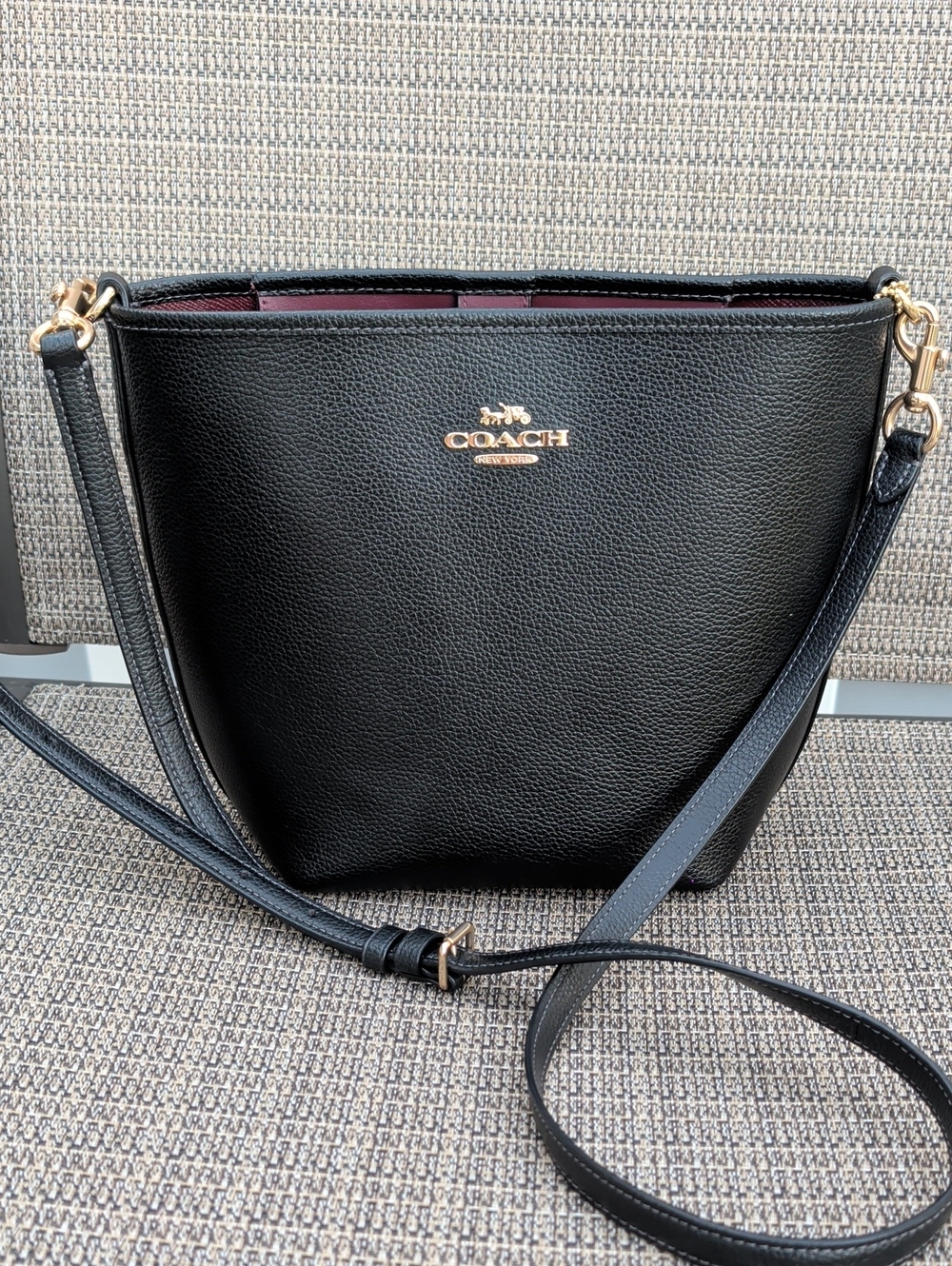 Coach City Bucket Bag Black Pebbled Leather (CT801) *Please Read Description*